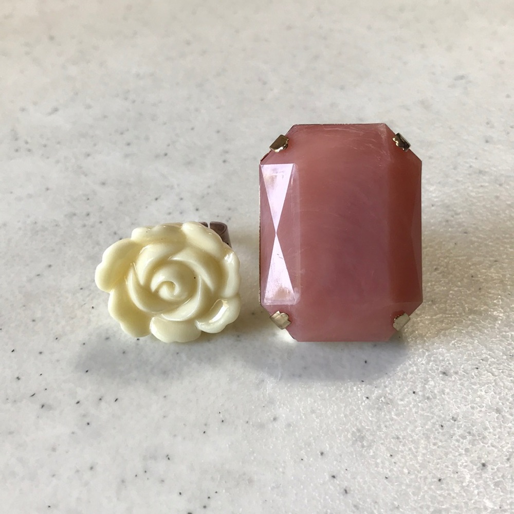 - 2/$5 Pink/Ivory Rings set (2)